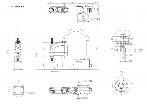 Технический чертёж SCARA KLS400-3N