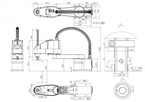Технический чертёж SCARA KLS600-10N